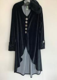 Navy Velvet Coat with Hood 199//280